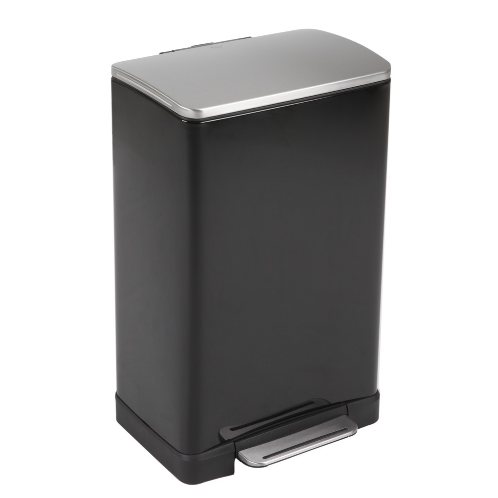 Numéro de l'image du produit 1: Poubelle à pédale en acier inoxydable, 40 l, mat/noir