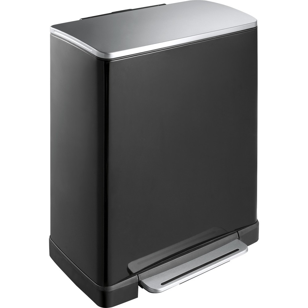 Numéro de l'image du produit 1: Poubelle à pédale en acier inoxydable, 50 l, mat/noir