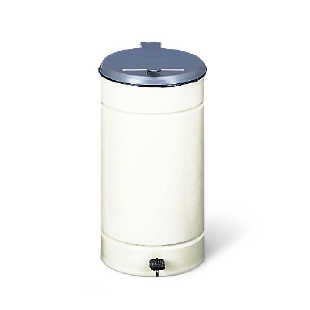Numéro de l'image du produit 1: Poubelle à pédale Euro-Pedal, 60 litres, corps ivoire, couvercle argent
