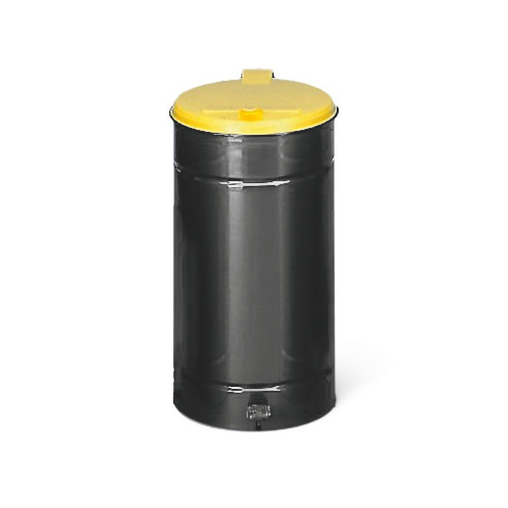 Numéro de l'image du produit 1: Poubelle à pédale Euro-Pedal, 60 litres, corps anthracite, couvercle jaune