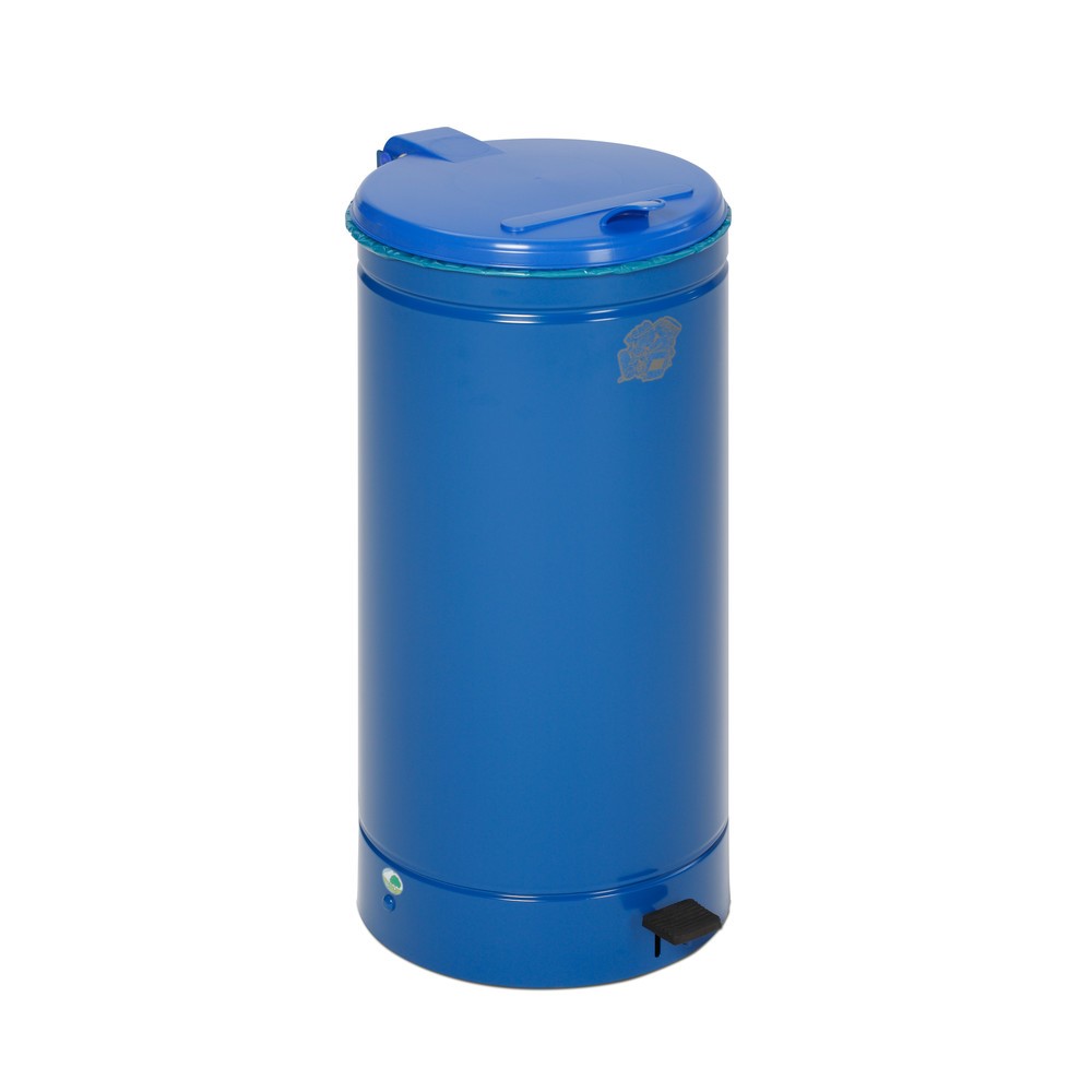 Numéro de l'image du produit 2: Poubelle à pédale Euro-Pedal, 60 litres, corps bleu, couvercle bleu