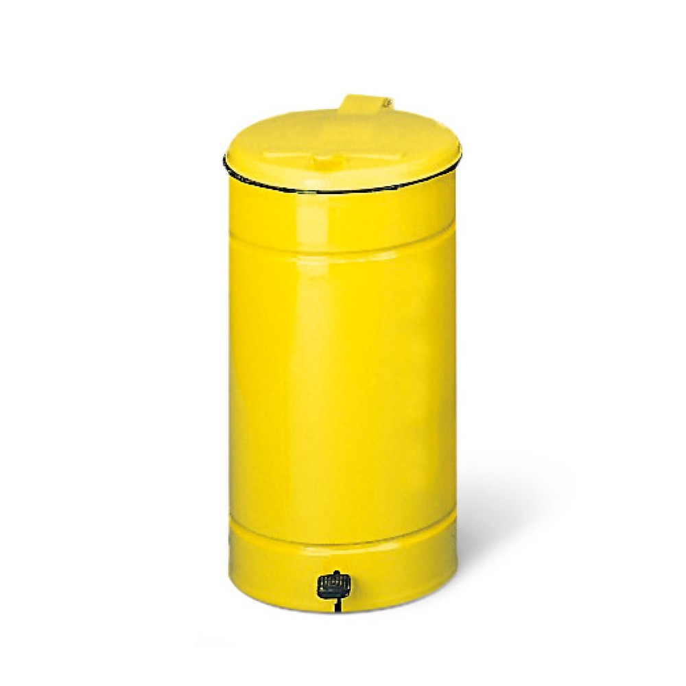 Numéro de l'image du produit 1: Poubelle à pédale Euro-en jaune Couvercle 60 litres, corps jaune, couvercle jaune