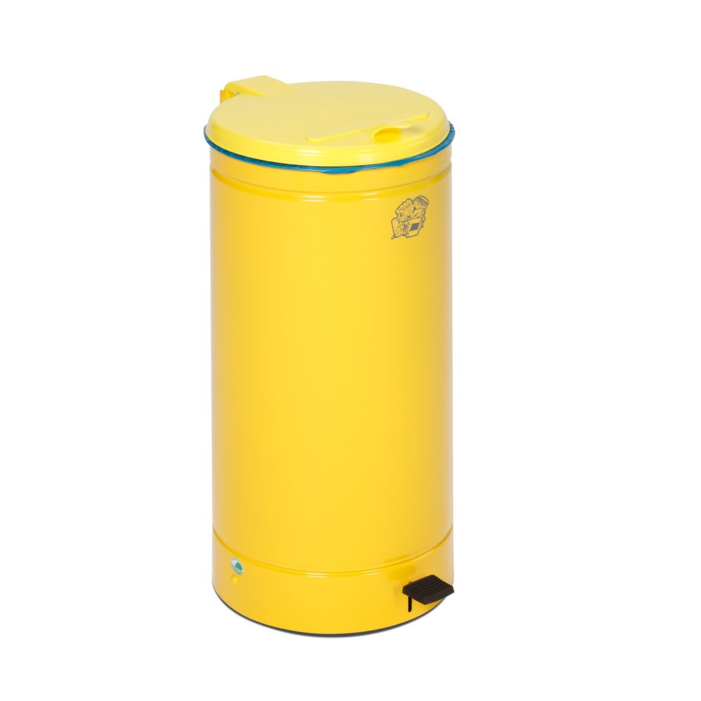 Numéro de l'image du produit 2: Poubelle à pédale Euro-en jaune Couvercle 60 litres, corps jaune, couvercle jaune
