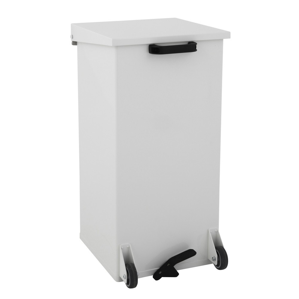 Illustration du produit: Poubelle à pédale Kick CARRO, mobile, 110 litres, blanc