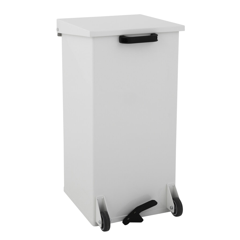 Illustration du produit: Poubelle à pédale Kick CARRO, mobile, 110 litres, blanc