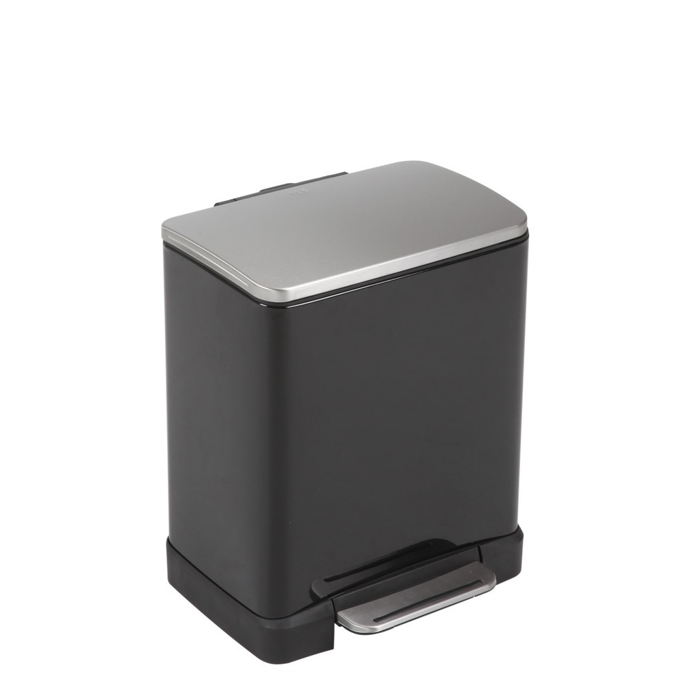 Numéro de l'image du produit 1: Poubelle à pédale Recycling en acier inoxydable, 10+ 9 l, mat/noir