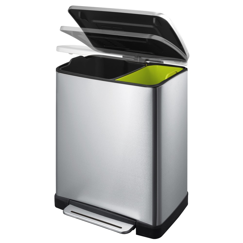 Numéro de l'image du produit 2: Poubelle à pédale Recycling en acier inoxydable, 10 + 9 l, mat