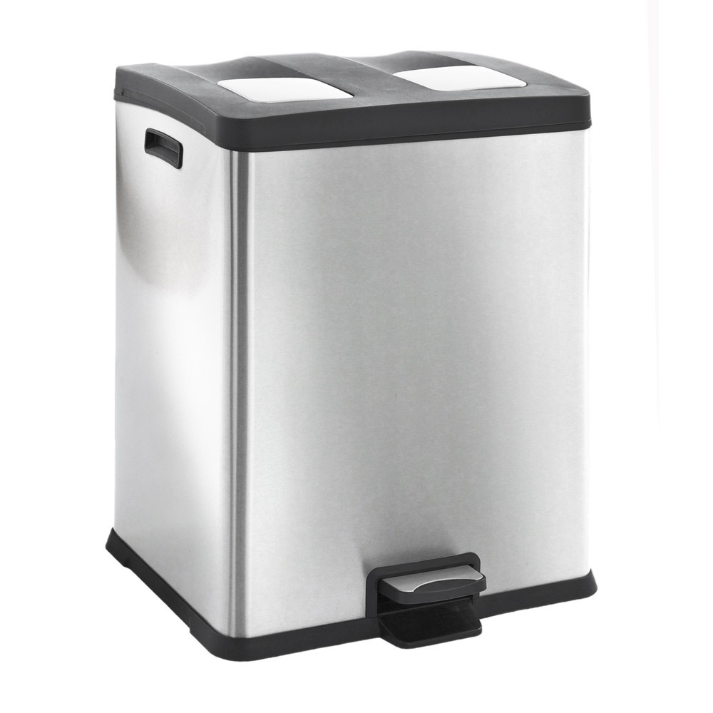 Numéro de l'image du produit 1: Poubelle à pédale Rejoice Recycling, 30 + 30 l, acier inoxydable mat