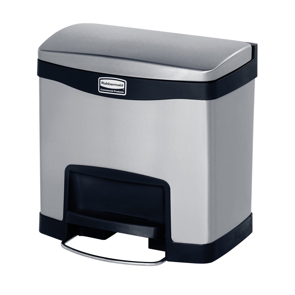 Rubbermaid Slim Jim® Poubelle à pédale en métal Noir 15 litres Illustration du produit: Rubbermaid Slim Jim® Poubelle à pédale en métal Noir 15 litres