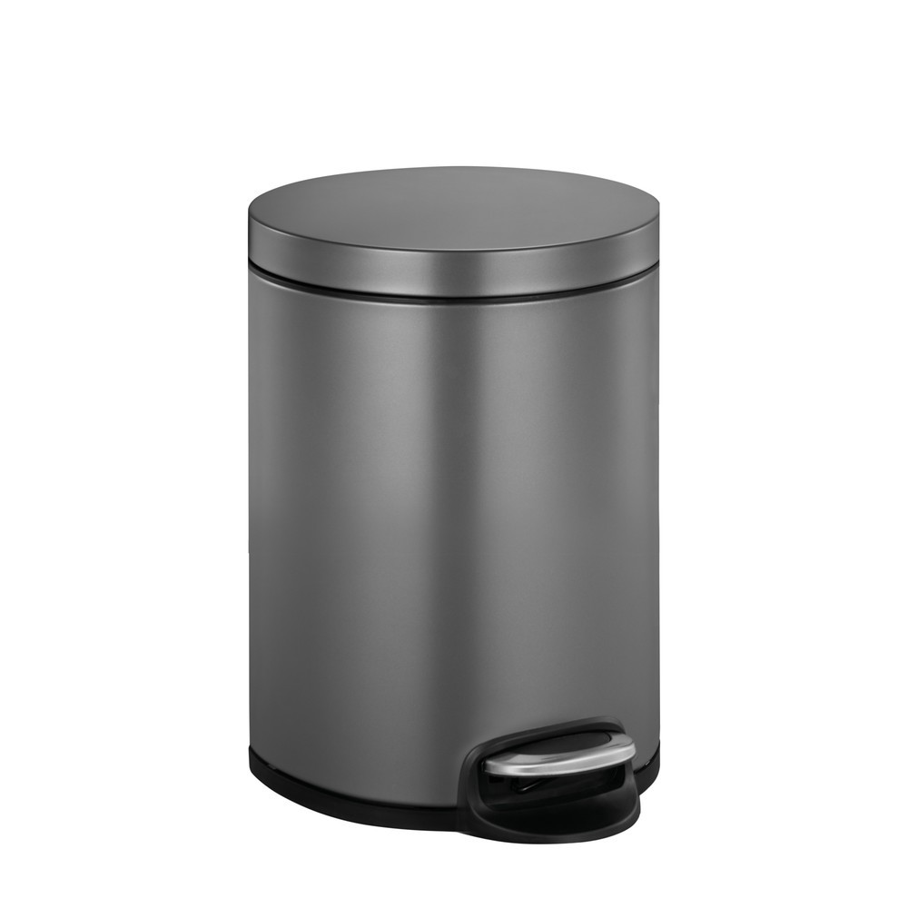 Numéro de l'image du produit 1: Poubelle à pédale Serene EKO, 5 litres, en acier, gris platine