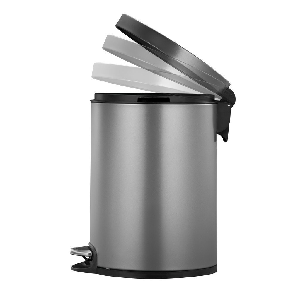 Numéro de l'image du produit 2: Poubelle à pédale Serene EKO, 5 litres, en acier, gris platine