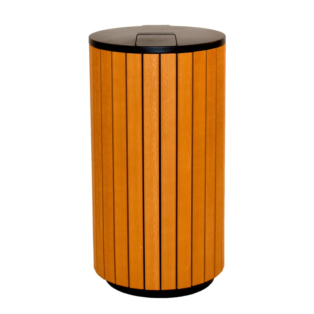 Poubelle aspect bois, 90 litres, anthracite N° de l'image du produit 2 : Poubelle aspect bois, 90 litres, anthracite