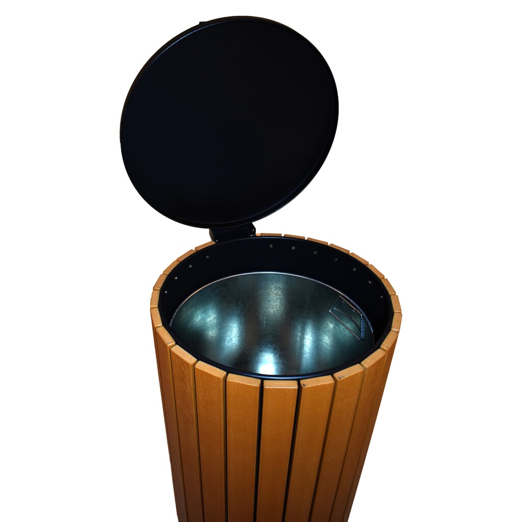 Poubelle aspect bois, 90 litres, anthracite N° de l'image du produit 5 : Poubelle aspect bois, 90 litres, anthracite
