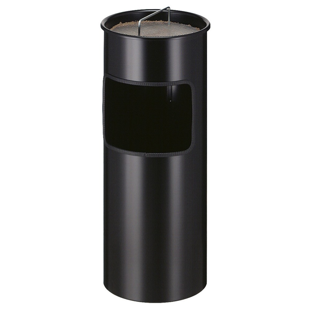 Illustration du produit: Poubelle-cendrier, avec seau intérieur en acier, ronde, 30 litres, noir