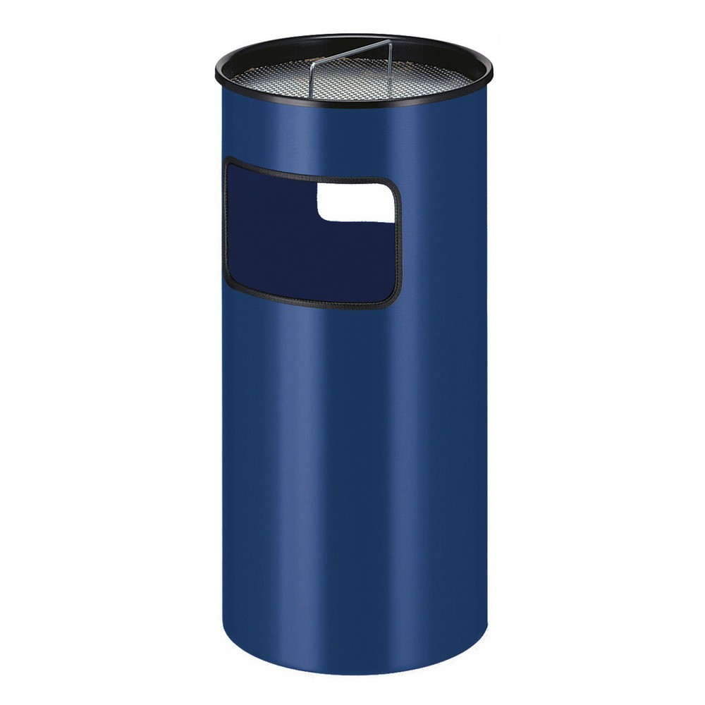 Illustration du produit: Poubelle-cendrier, avec seau intérieur en acier, ronde, 50 litres, bleu