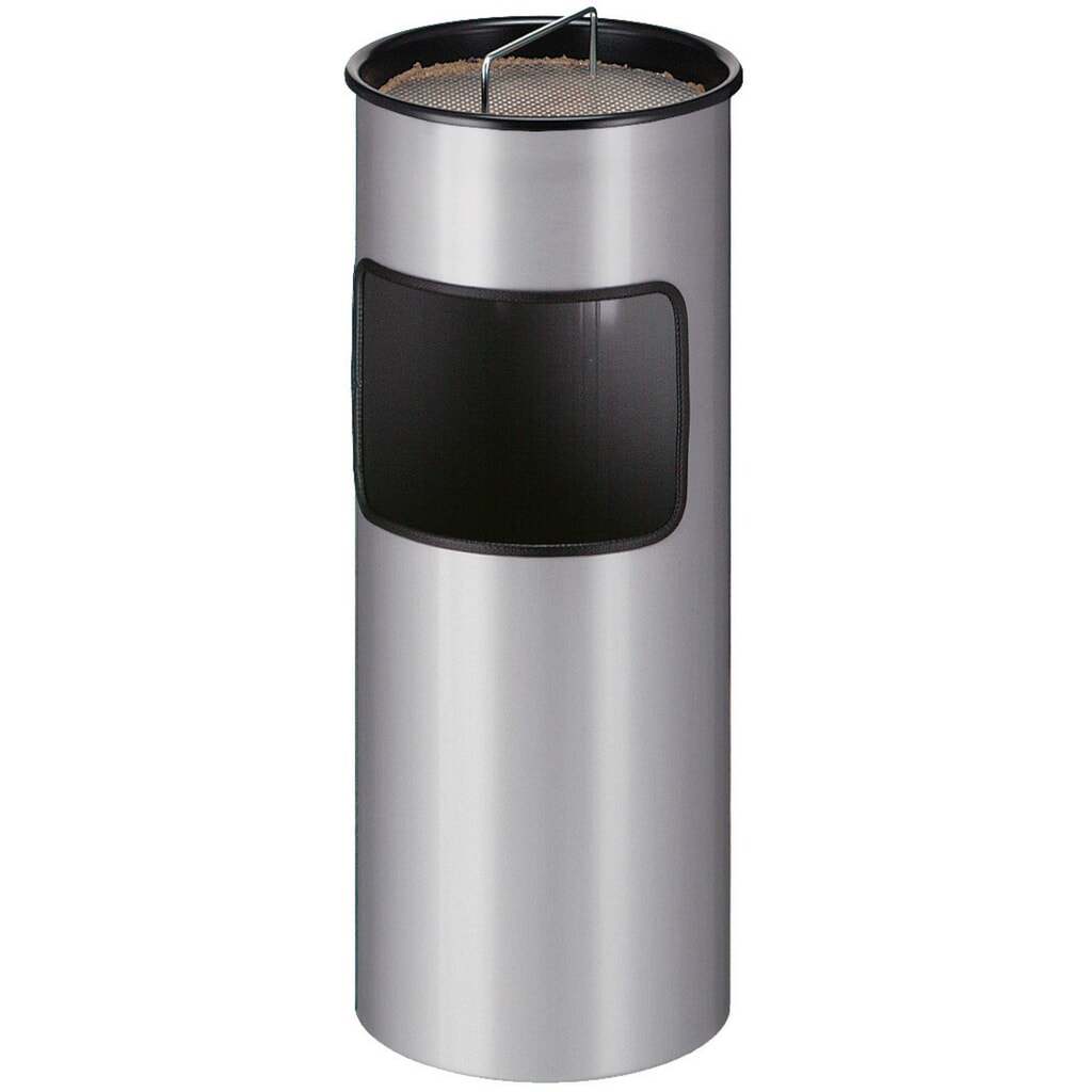 Illustration du produit: Poubelle-cendrier, avec seau intérieur en acier, ronde, 30 litres, gris aluminium