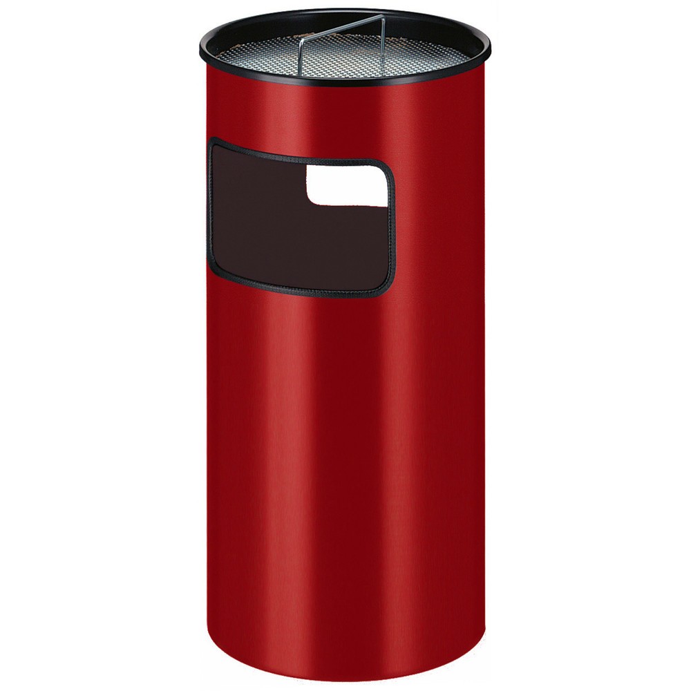Illustration du produit: Poubelle-cendrier, avec seau intérieur en acier, ronde, 50 litres, rouge