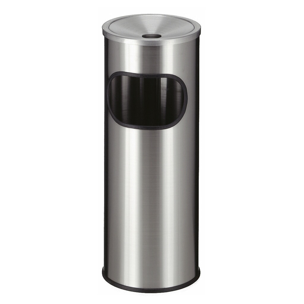 Illustration du produit: Poubelle-cendrier en acier inoxydable, ronde, 9 litres