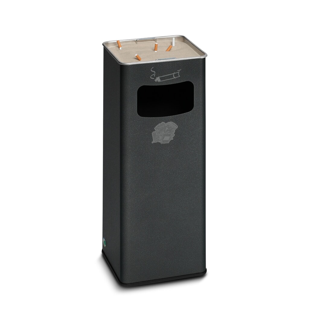 Poubelle-cendrier VAR®, modèle sur pied, 31,7 litres, argent vieilli Illustration du produit: Poubelle-cendrier VAR®, modèle sur pied, 31,7 litres, argent vieilli