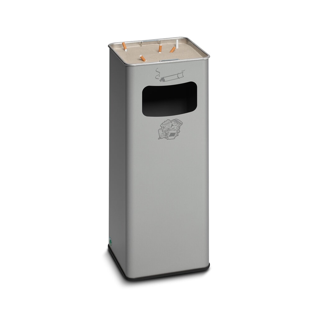 Poubelle-cendrier VAR®, modèle sur pied, 31,7 litres, argent Illustration du produit: Poubelle-cendrier VAR®, modèle sur pied, 31,7 litres, argent