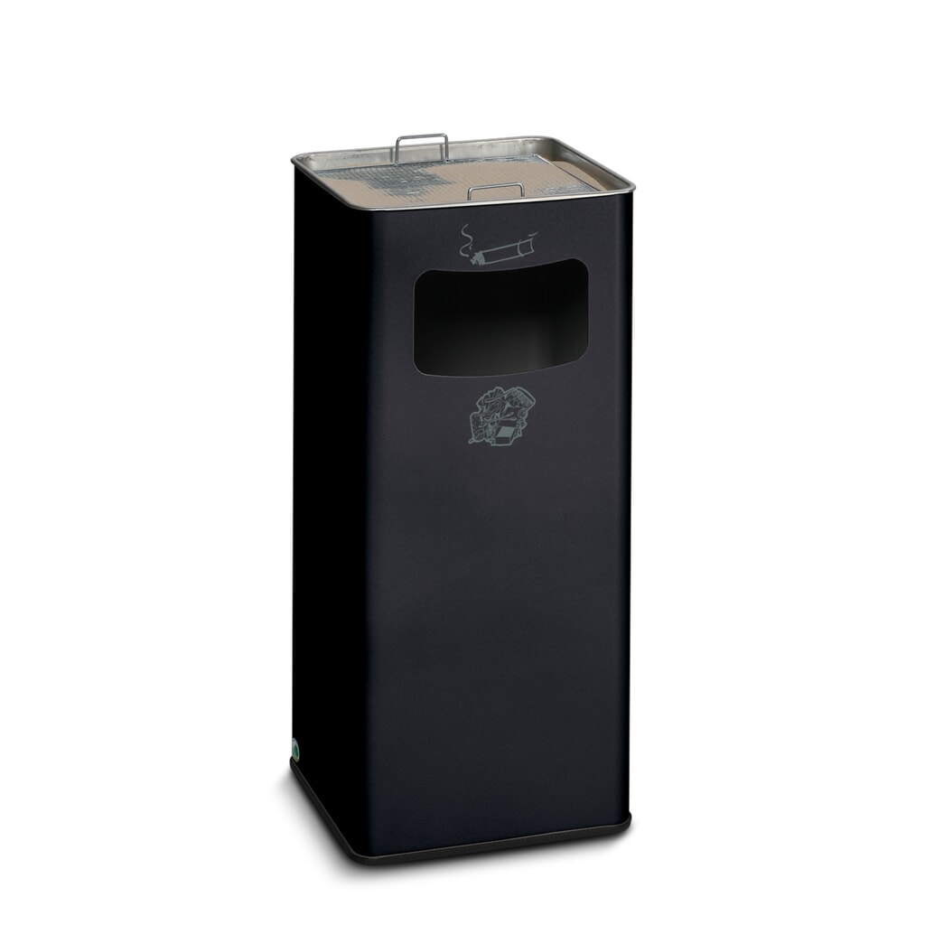 Poubelle-cendrier VAR®, modèle sur pied, 31,7 litres, gris noir Illustration du produit: Poubelle-cendrier VAR®, modèle sur pied, 31,7 litres, gris noir
