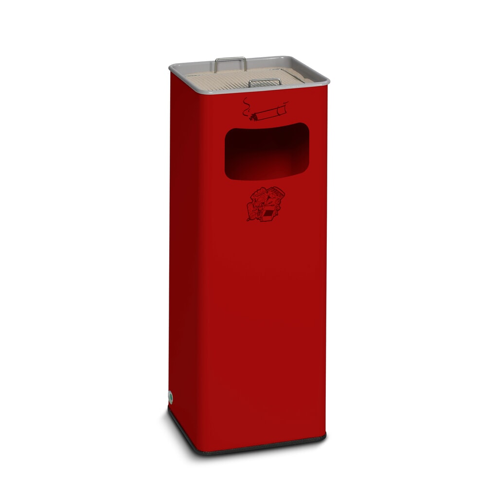 Poubelle-cendrier VAR®, modèle sur pied, 31,7 litres, rouge feu Illustration du produit: Poubelle-cendrier VAR®, modèle sur pied, 31,7 litres, rouge feu