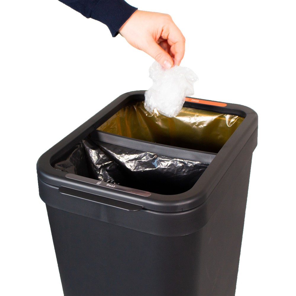 Numéro de l'image du produit 3: Poubelle Circubin BON TON, en polypropylène 100 % recyclé, 2 x 20 litres, ouverte, anthracite