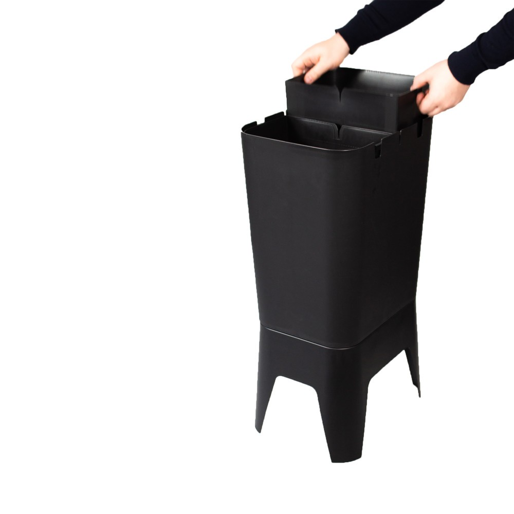 Numéro de l'image du produit 4: Poubelle Circubin BON TON, en polypropylène 100 % recyclé, 2 x 20 litres, ouverte, anthracite