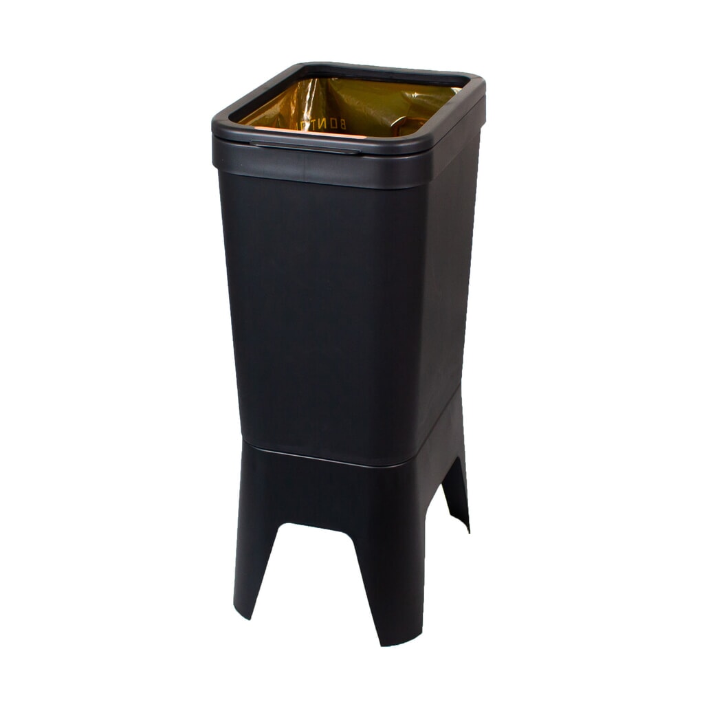 Poubelle Circubin BON TON, en polypropylène 100 % recyclé, 40 litres, ouverte, anthracite Illustration du produit: Poubelle Circubin BON TON, en polypropylène 100 % recyclé, 40 litres, ouverte, anthracite