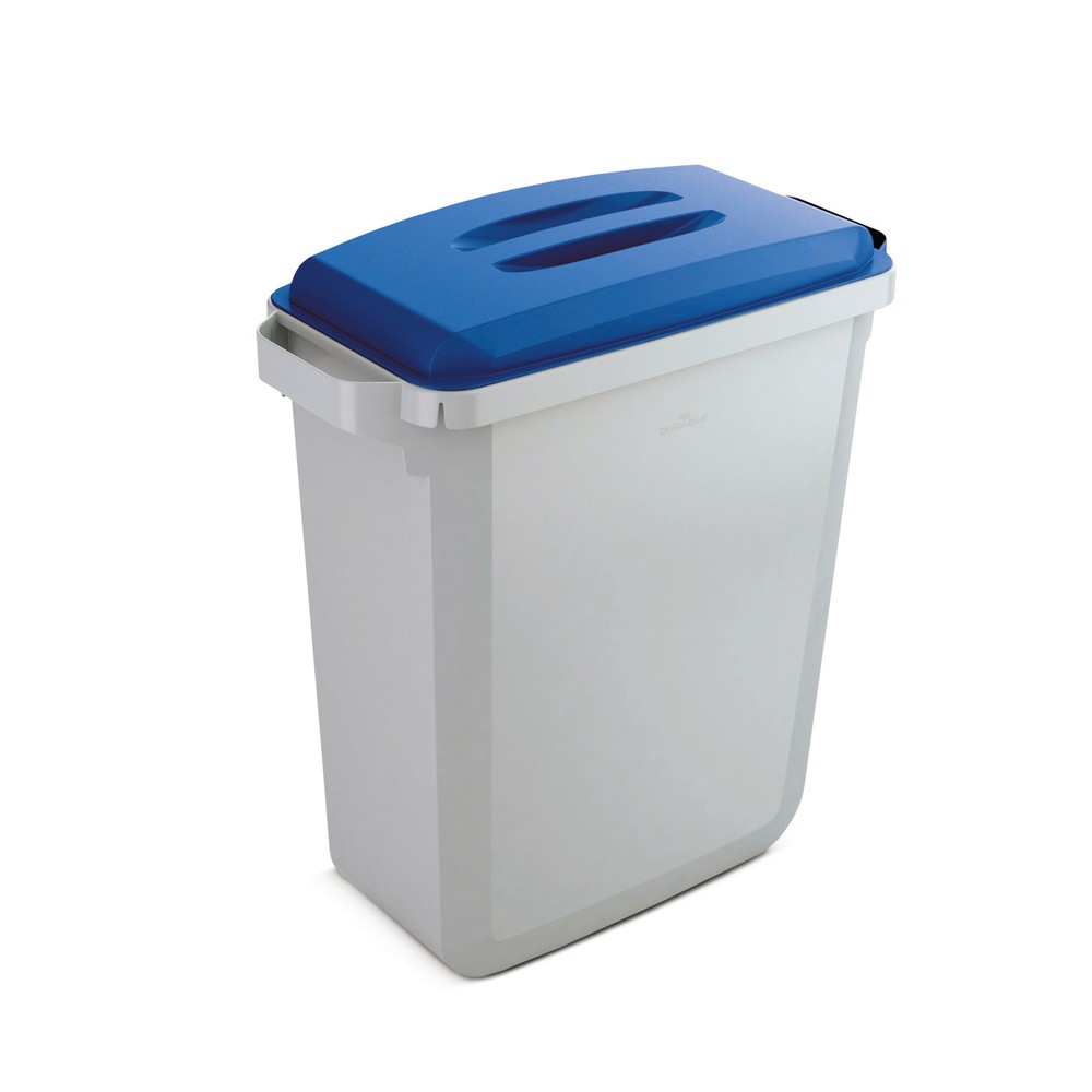 Numéro de l'image du produit 1: Conteneur à déchets DURABIN 60 litres, avec couvercle, PP, gris/bleu