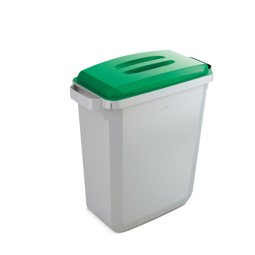 Numéro de l'image du produit 1: Conteneur à déchets DURABIN 60 litres, avec couvercle, PP, gris/vert