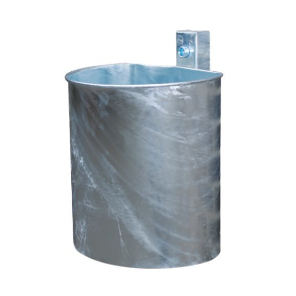 Poubelle en acier, 20 litres, semi-circulaire, fixation murale