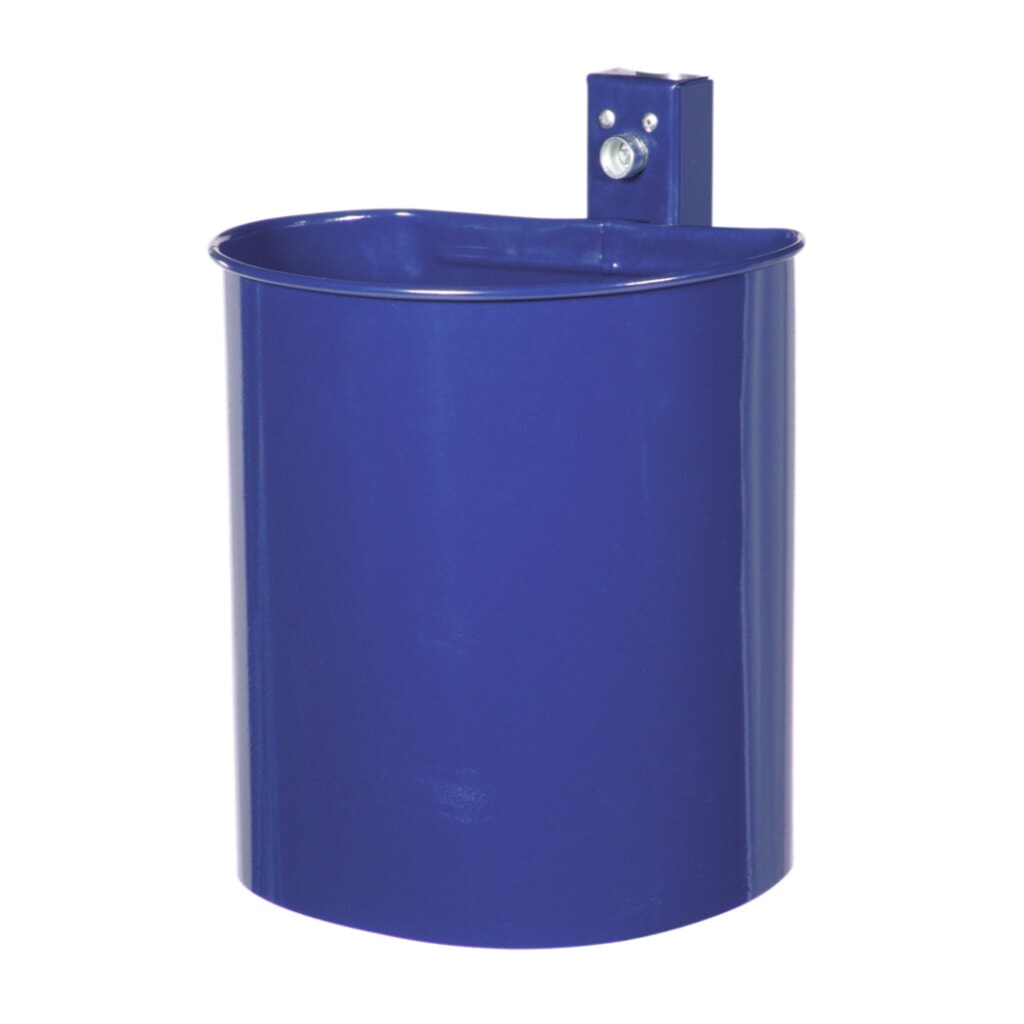 RENNER Poubelle en acier, 20 litres, semi-circulaire, montage mural, non perforée, revêtue par poudrage, bleu cobalt Illustration du produit: RENNER Poubelle en acier, 20 litres, semi-circulaire, montage mural, non perforée, revêtue par poudrage, bleu cobalt