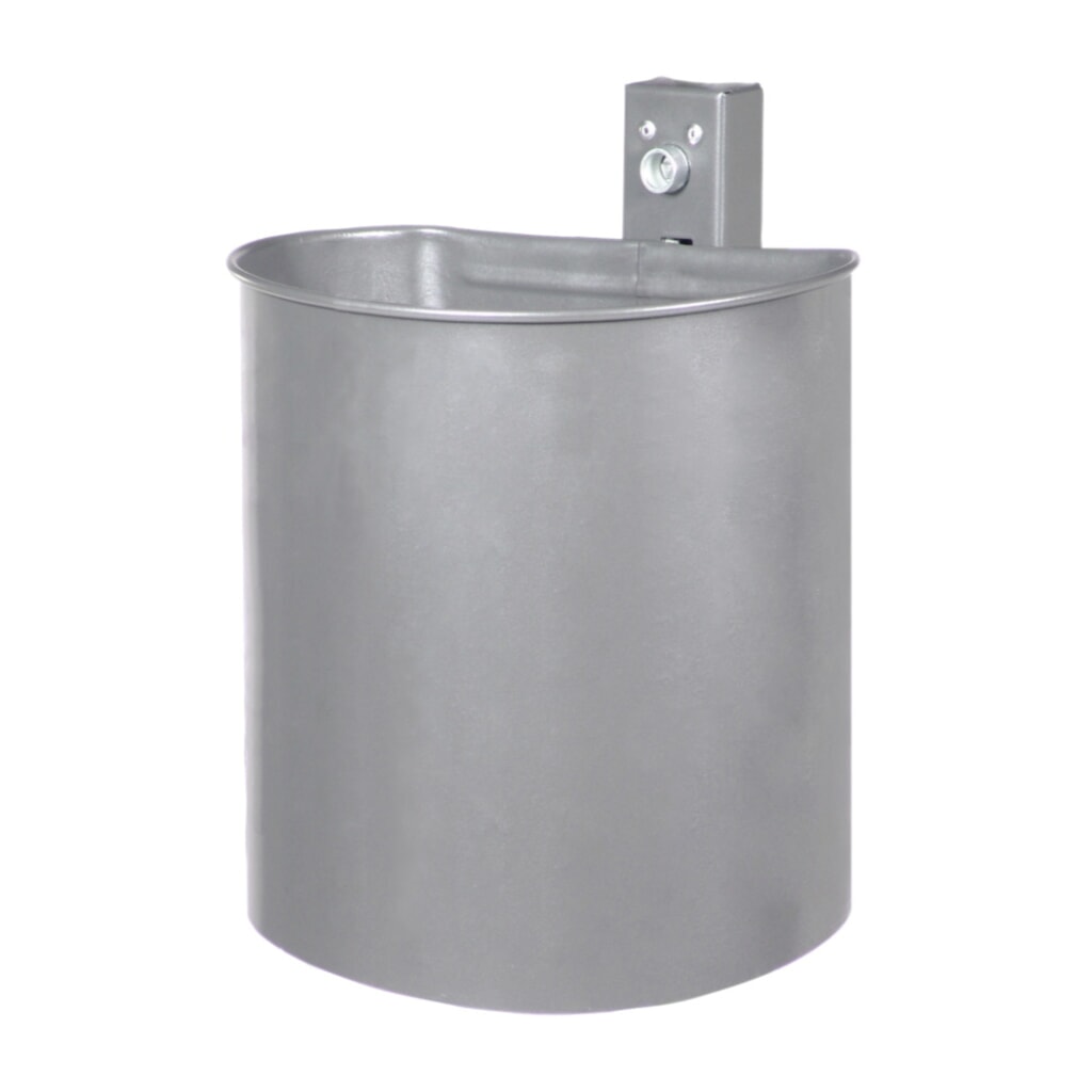 RENNER Poubelle en acier, 20 litres, semi-circulaire, montage mural, non perforée, revêtue par poudrage, gris anthracite Illustration du produit: RENNER Poubelle en acier, 20 litres, semi-circulaire, montage mural, non perforée, revêtue par poudrage, gris anthracite