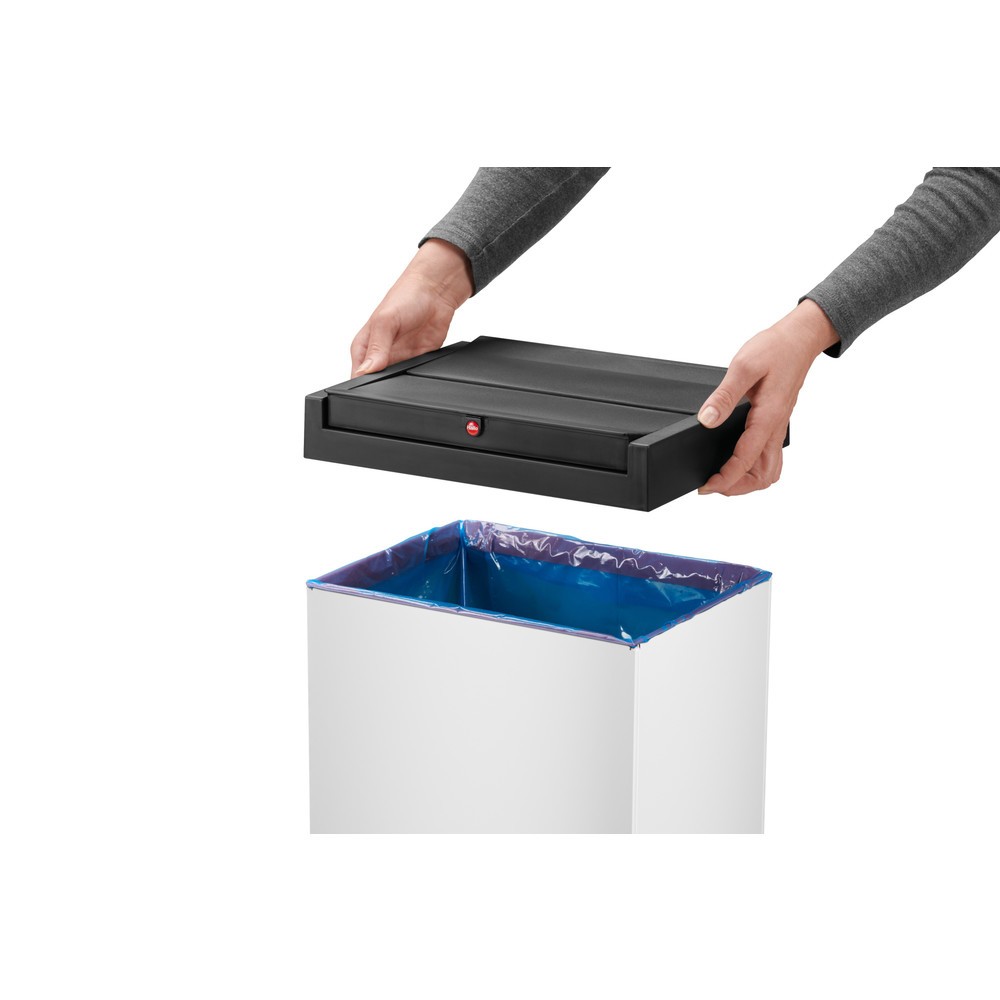 Numéro de l'image du produit 2: Poubelle Hailo Big-Box Swing, 60 litres, blanc de sécurité