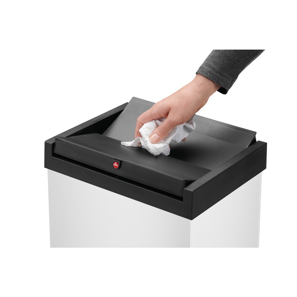 Numéro de l'image du produit 3: Poubelle Hailo Big-Box Swing, 60 litres, blanc de sécurité
