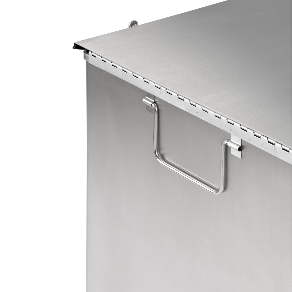N° de l'image du produit 2 : Poubelle industrielle à pédale, 45 litres, acier, revêtue par poudrage, blanche