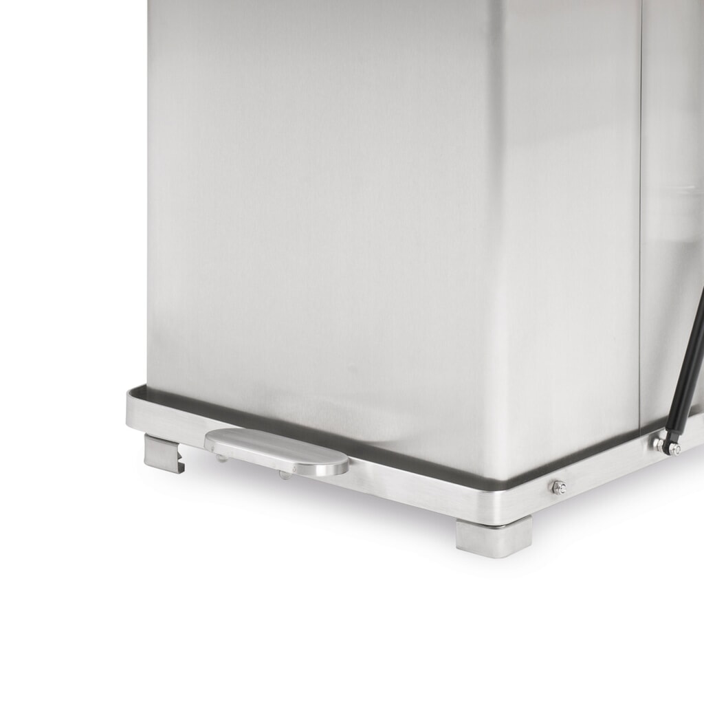 N° de l'image du produit 3 : Poubelle industrielle à pédale, 45 litres, acier, revêtue par poudrage, blanche