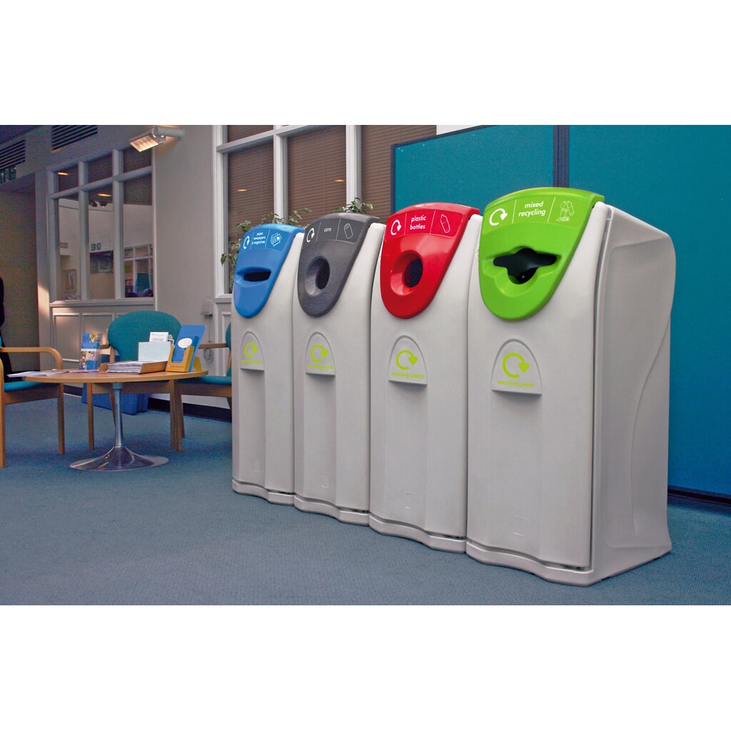 Poubelle Maxi ENVIROBIN, avec ouverture hélice, 140 litres, gris, vert N° de l'image du produit 3 : Poubelle Maxi ENVIROBIN, avec ouverture hélice, 140 litres, gris, vert