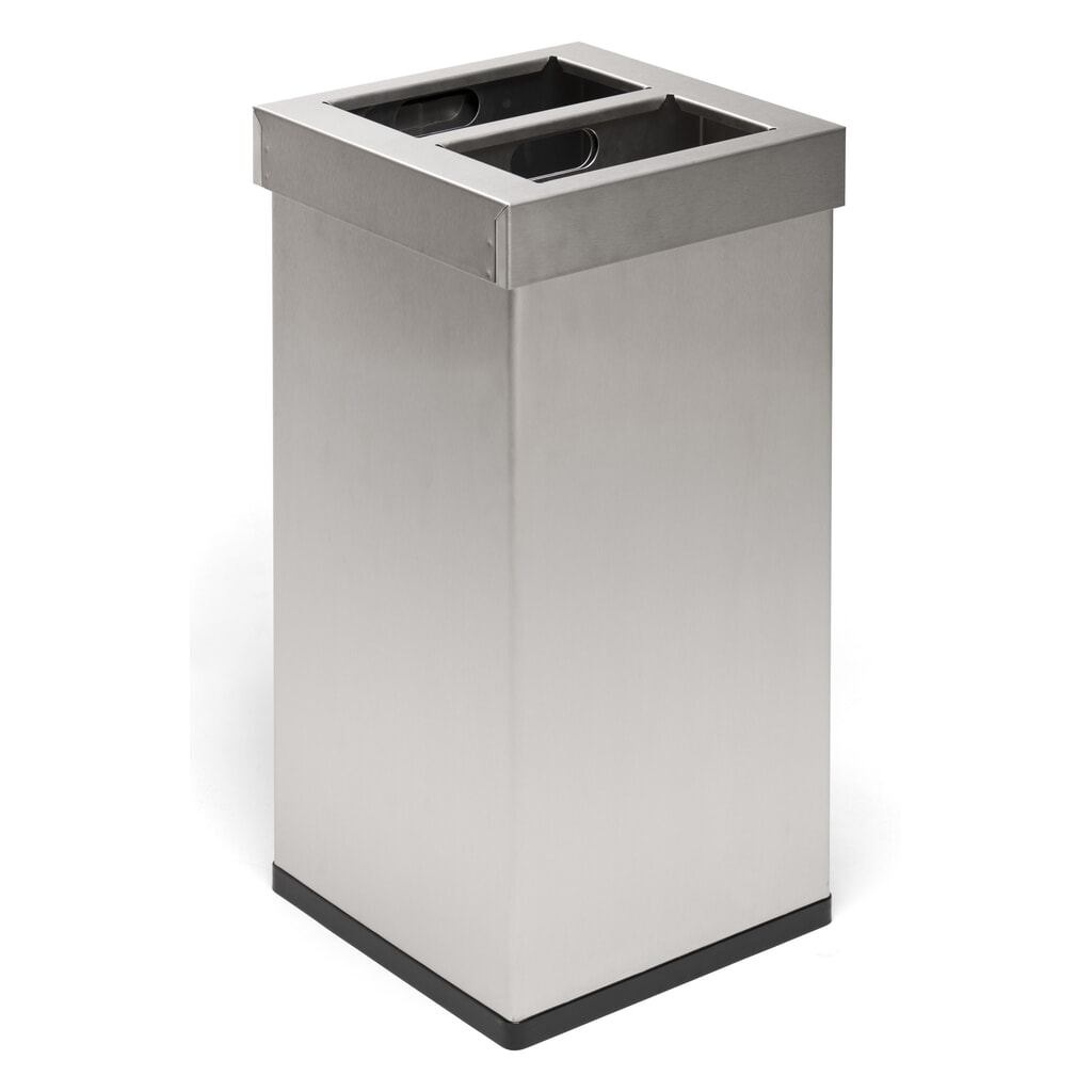 Illustration du produit: Poubelle Mix CARRO, en acier inoxydable, 2 x 52,5 litres