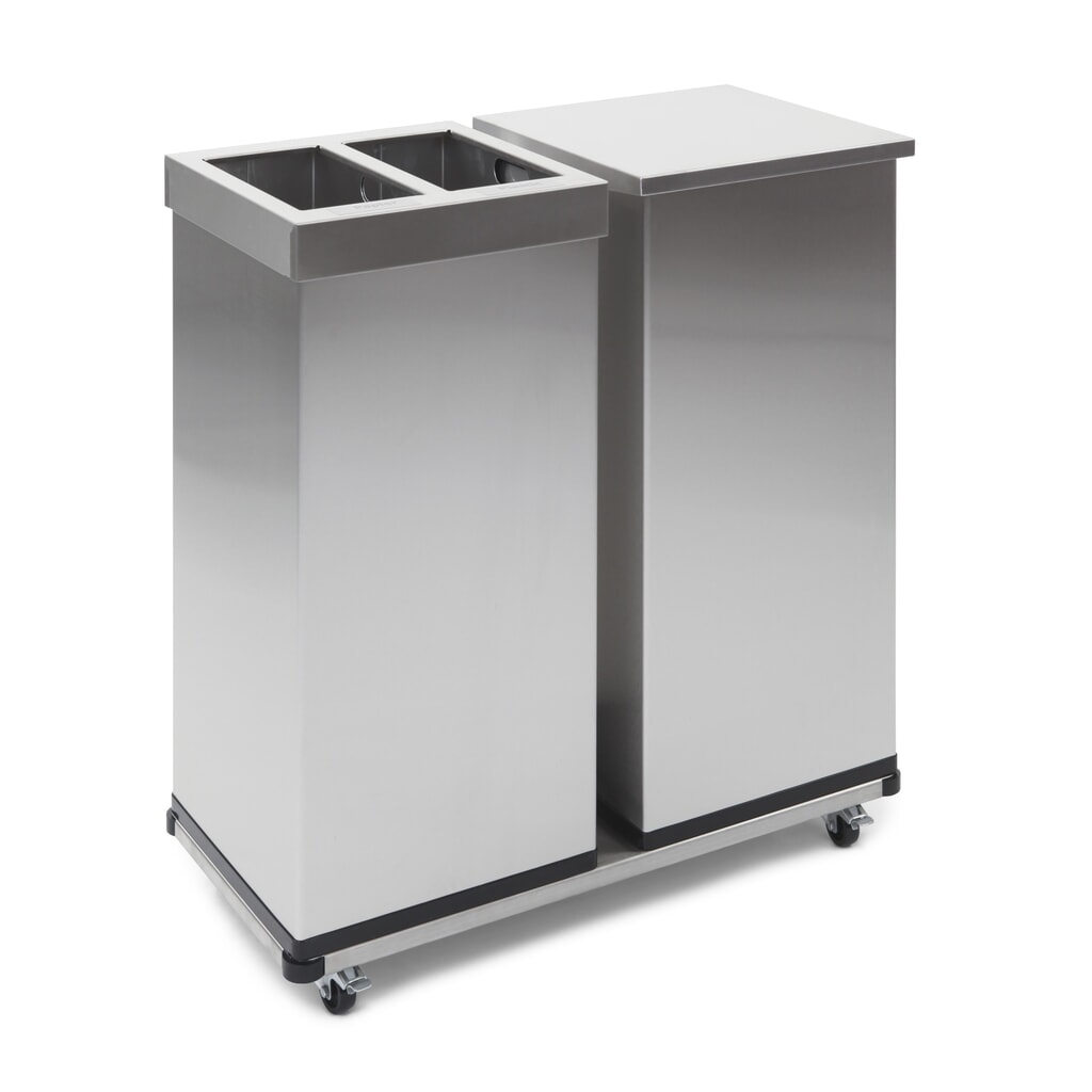 Poubelle Mix CARRO, en acier inoxydable, 2 x 52,5 litres N° de l'image du produit 3 : Poubelle Mix CARRO, en acier inoxydable, 2 x 52,5 litres