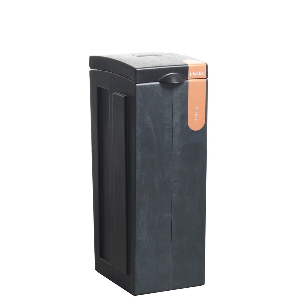 Poubelle Original BON TON, en polypropylène 100 % recyclé, 70 litres, gris/orange N° de l'image du produit 1 : Poubelle Original BON TON, en polypropylène 100 % recyclé, 70 litres, gris/orange