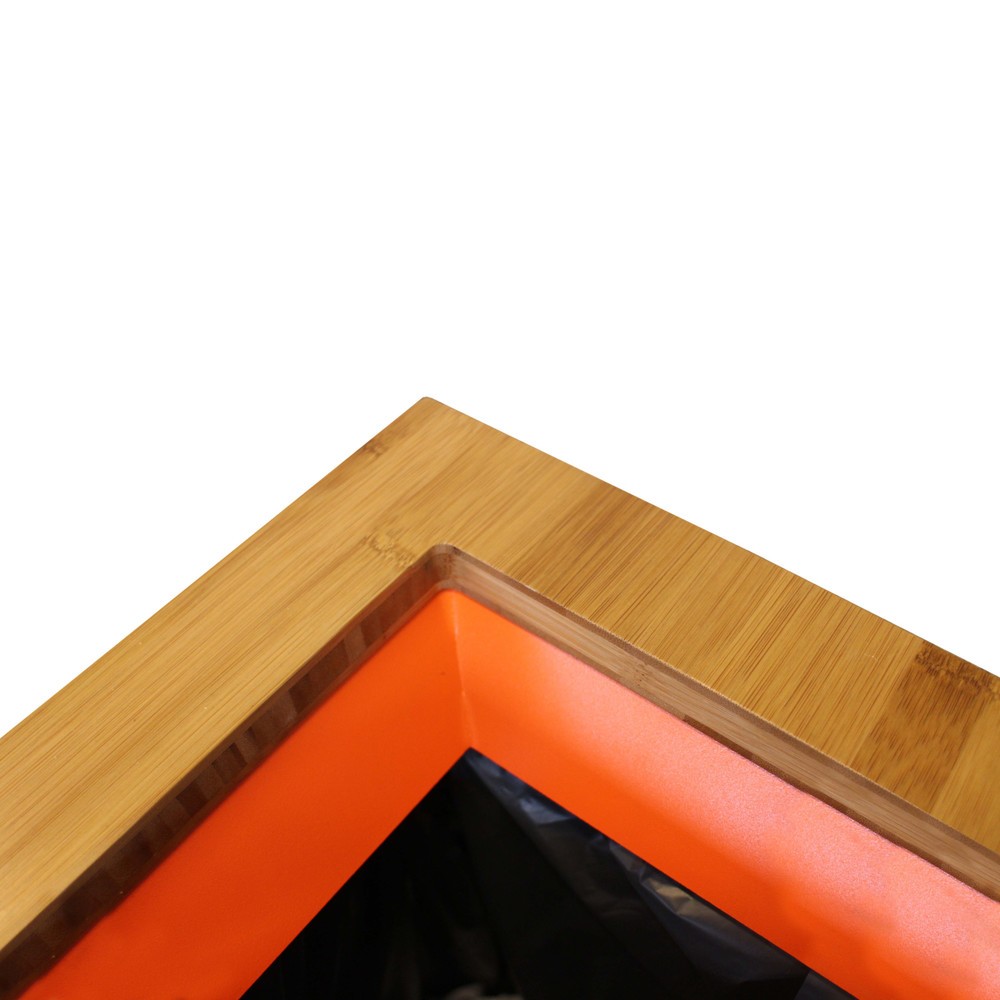 Numéro de l'image du produit 2: Poubelle Paxa Medium LUNE, 34 litres, blanc / bambou / orange