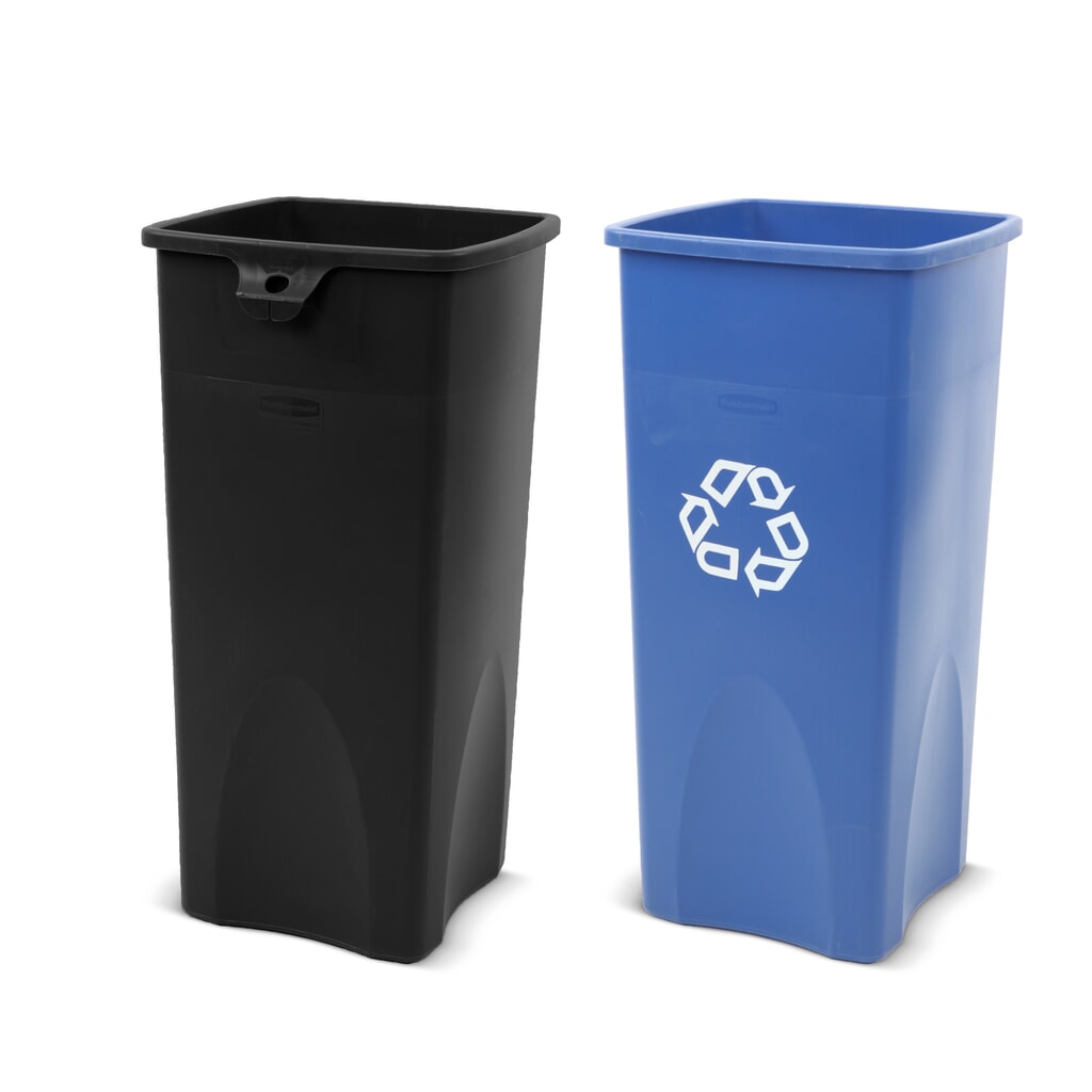 Collecteur de recyclage Rubbermaid®, 87 litres, bleu N° de l'image du produit 2 : Collecteur de recyclage Rubbermaid®, 87 litres, bleu