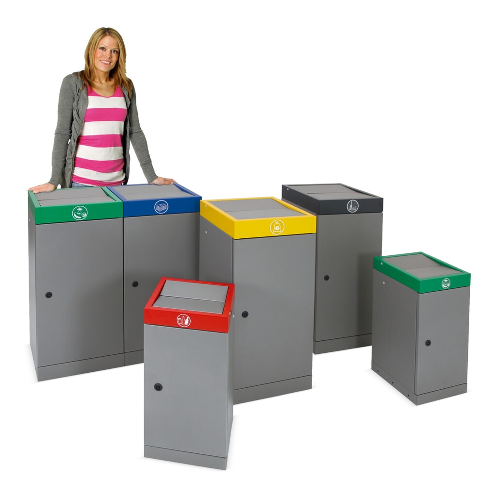 Collecteur de déchets stumpf®, 3x 30 litres, multicolore N° de l'image du produit 1 : Collecteur de déchets stumpf®, 3x 30 litres, multicolore