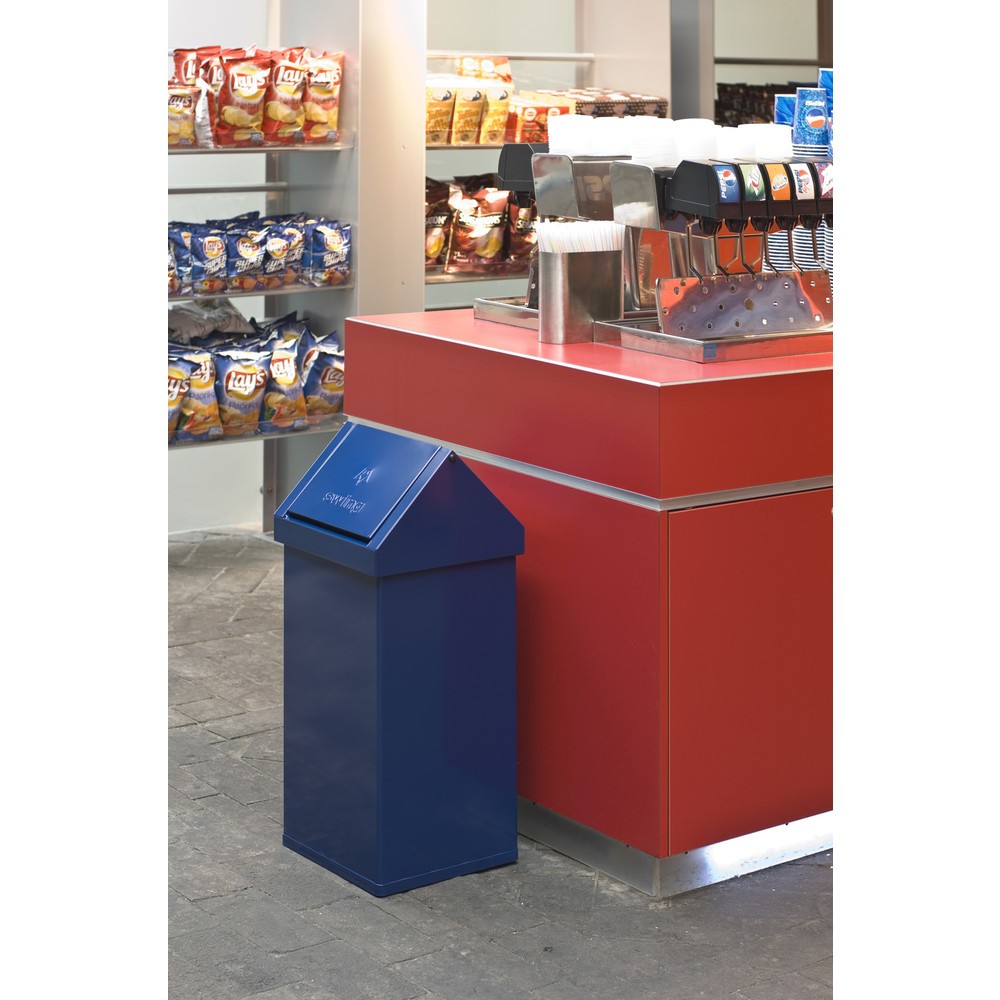 Numéro de l'image du produit 2: Poubelle Swing CARRO, 55 litres, en aluminium, bleu