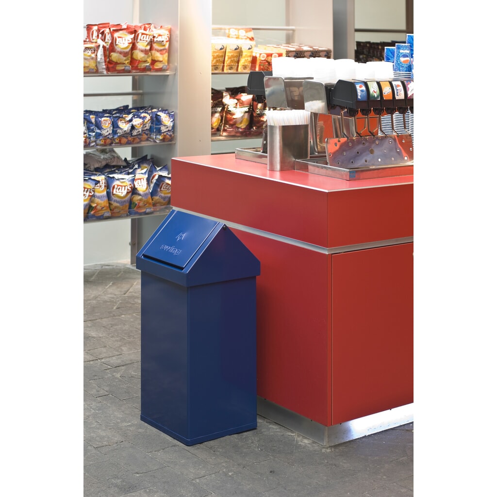 N° de l'image du produit 2 : Poubelle Swing CARRO, 55 litres, en aluminium, bleu