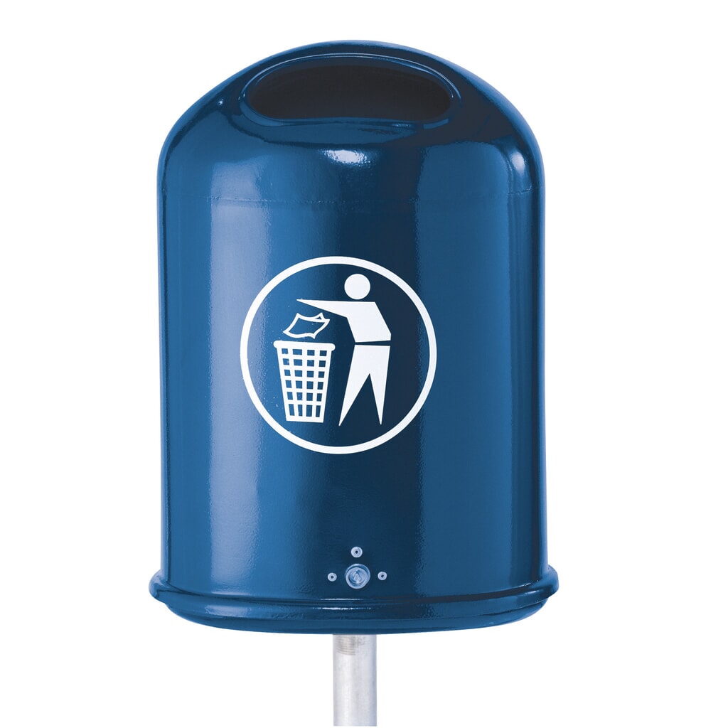 Illustration du produit: RENNER Poubelle d’extérieur, tôle d’acier, 45 litres, rouge carmin
