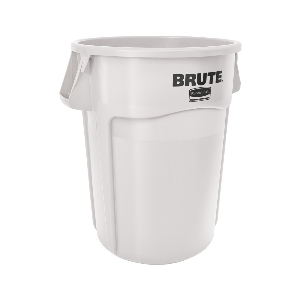 N° de l'image du produit 1 : Poubelle universelle Rubbermaid®, plastique, ronde, 166 litres, blanche