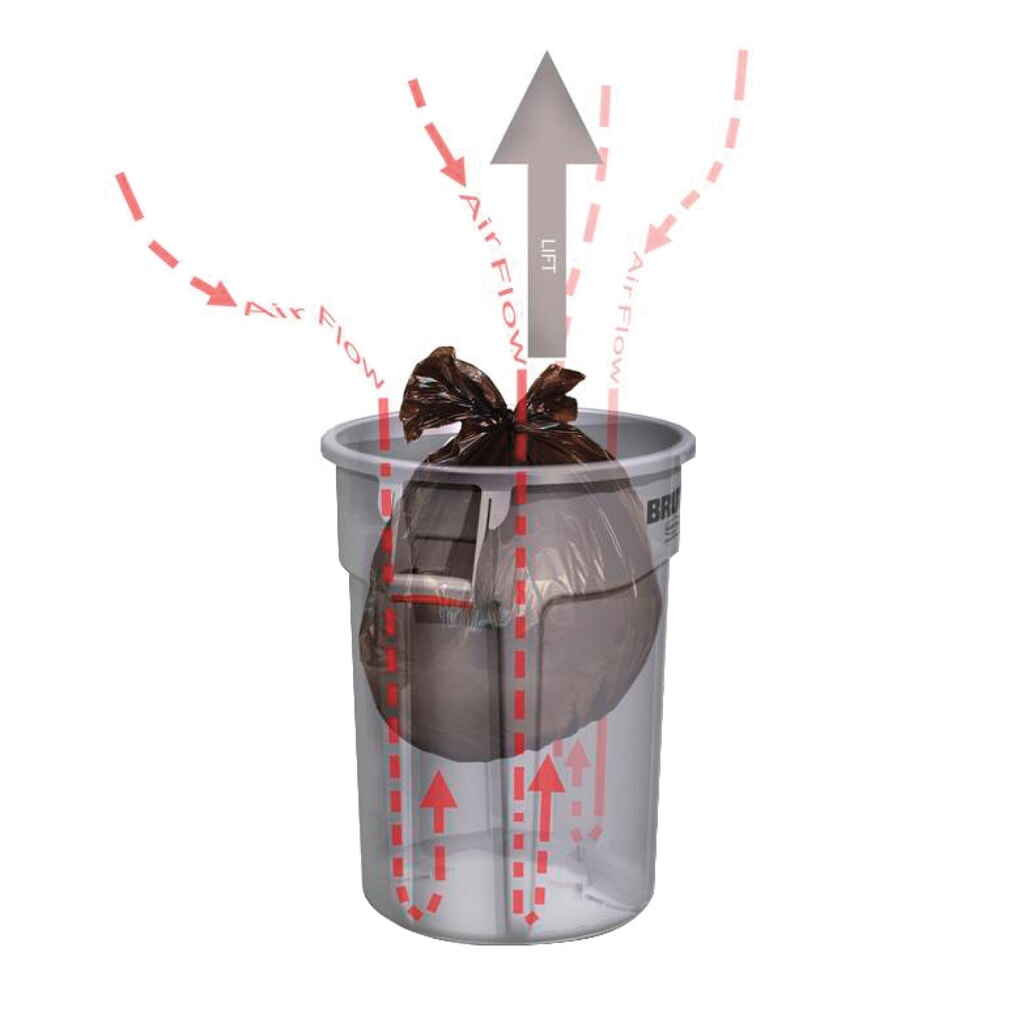 N° de l'image du produit 2 : Poubelle universelle Rubbermaid®, plastique, ronde, 76 litres, grise